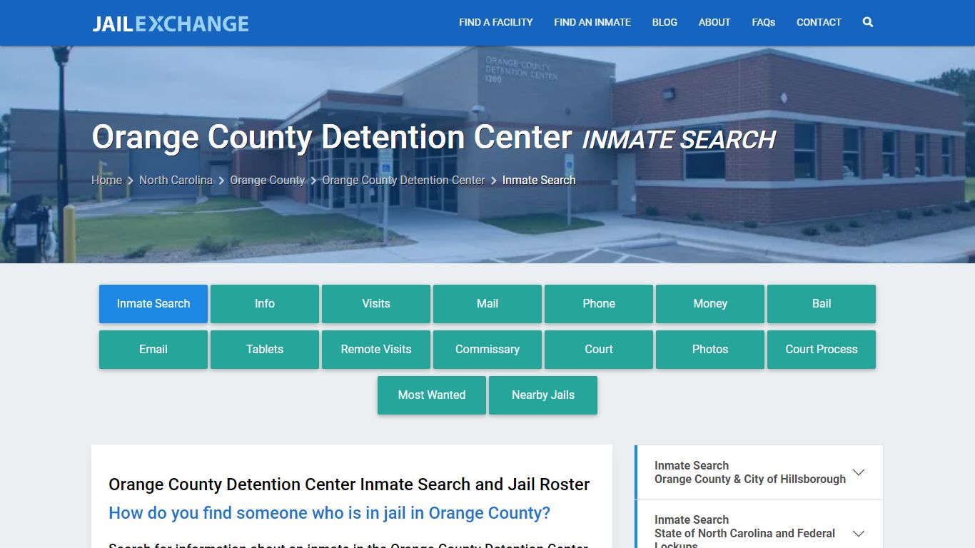 Orange County Detention Center Inmate Search - Jail Exchange